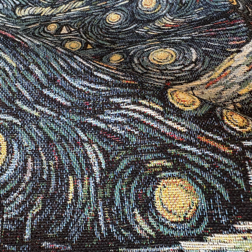 カットクロス！1点のみ！オランダより！『ゴブラン生地 ゴッホ「星月夜