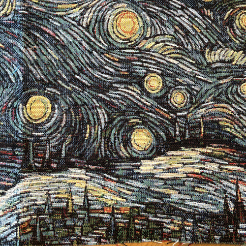 カットクロス！1点のみ！オランダより！『ゴブラン生地 ゴッホ「星月夜