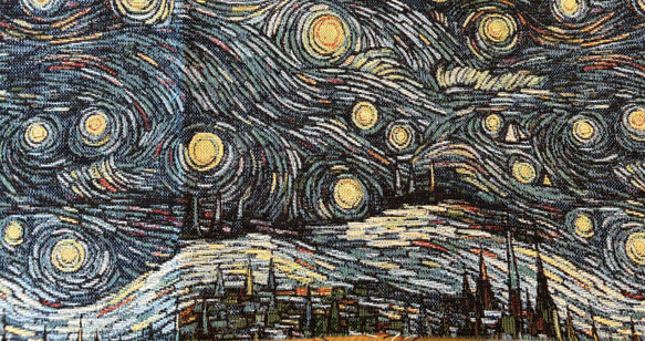 カットクロス！1点のみ！オランダより！『ゴブラン生地 ゴッホ「星月夜