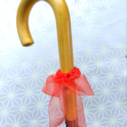 アンブレラマーカー　オレンジ　リボン　ハンドメイド　日本製リボン　プレゼント　ギフト　ラッピング 2枚目の画像