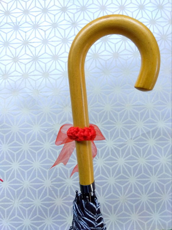 アンブレラマーカー　オレンジ　リボン　ハンドメイド　日本製リボン　プレゼント　ギフト　ラッピング 3枚目の画像