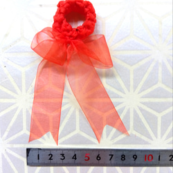 アンブレラマーカー　オレンジ　リボン　ハンドメイド　日本製リボン　プレゼント　ギフト　ラッピング 4枚目の画像