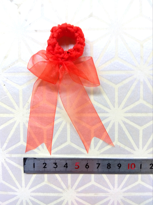 アンブレラマーカー　オレンジ　リボン　ハンドメイド　日本製リボン　プレゼント　ギフト　ラッピング 4枚目の画像