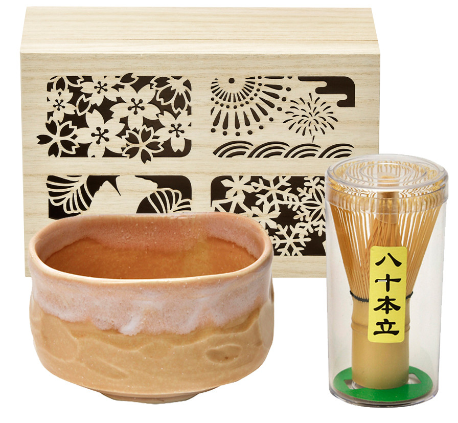 MCW-S4　四季庵  抹茶碗セット木箱入　花桜