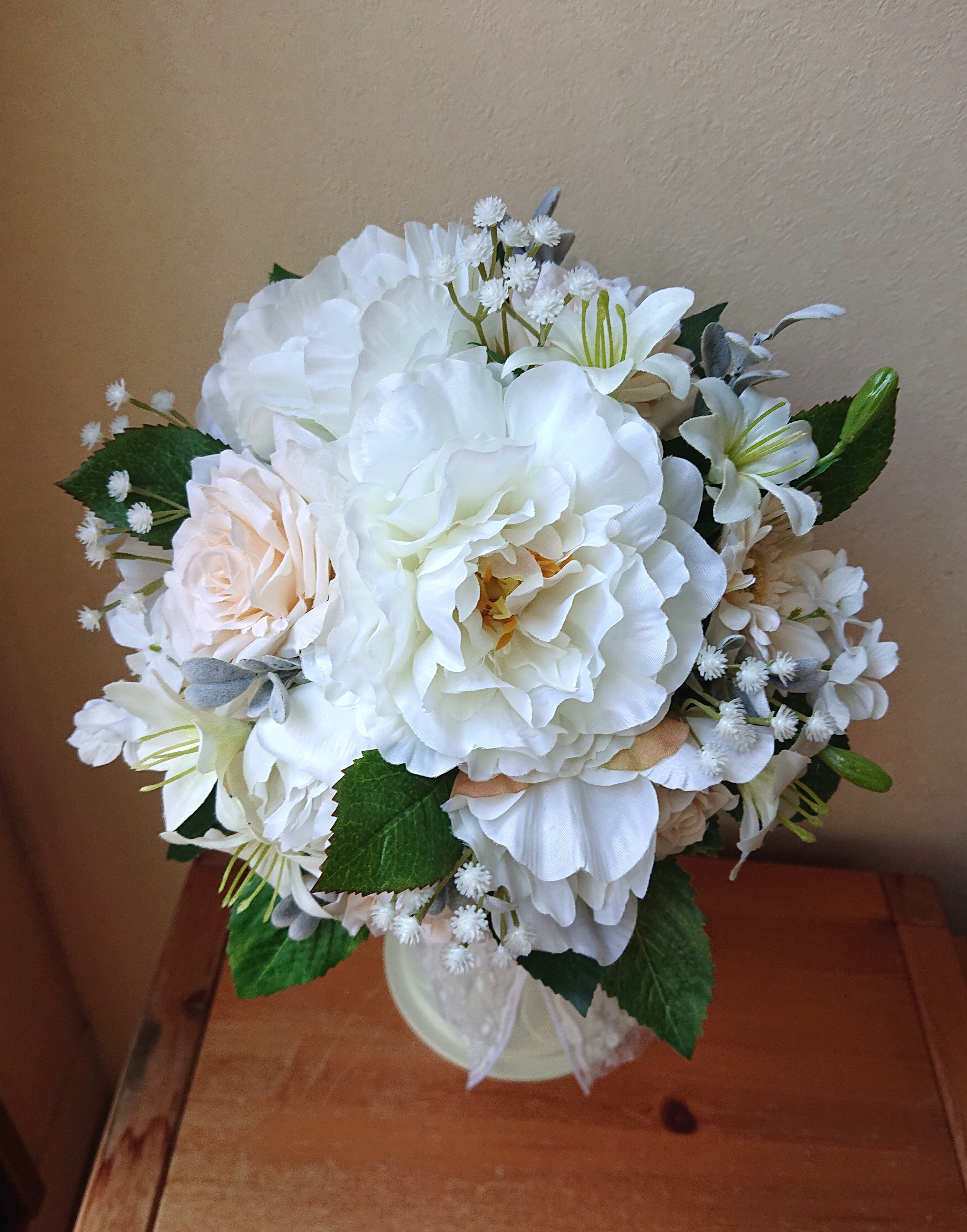 しゃくやくのクラッチブーケ♪ブートニア付き♪生花みたいに綺麗な造花です♪高品質なのに安い