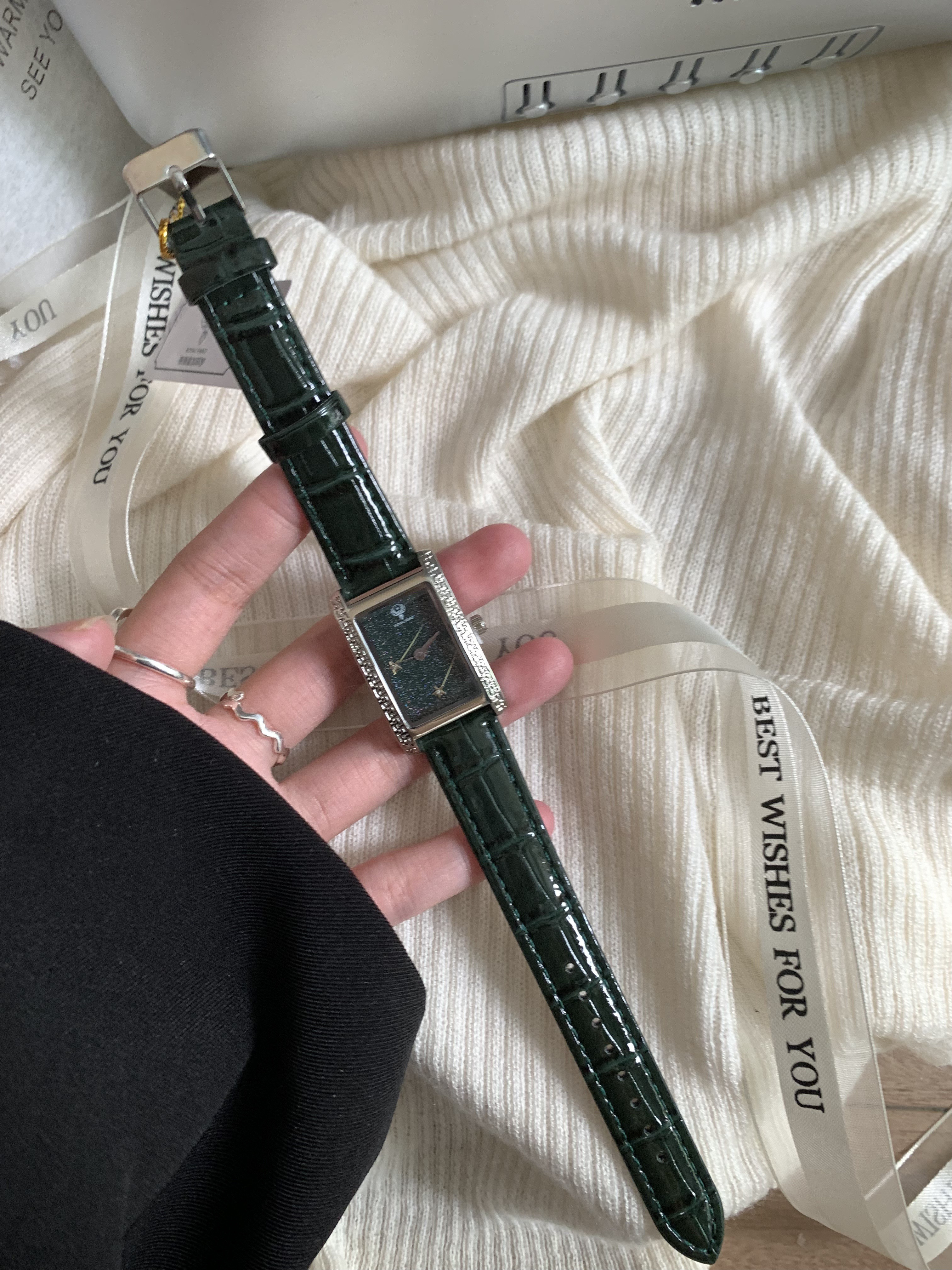 #高級感#旅行#小人数#贈り物#新型満天星スクエアライト贅沢ミニドリル付きシンプル高級ベルトビジネスカジュアルギフト石英