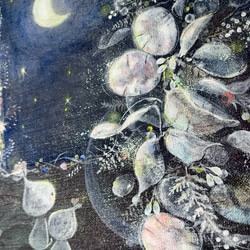 繋がるきらめき　　【原画/F3キャンバス/アクリル画】　インテリアアート　ルナリア　夜空 4枚目の画像