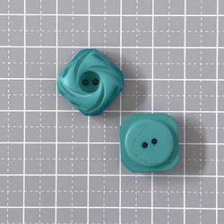 ボタン レトロ 四角 スクエア ブルー 二つ穴 18mm 6個セット et-006 4枚目の画像