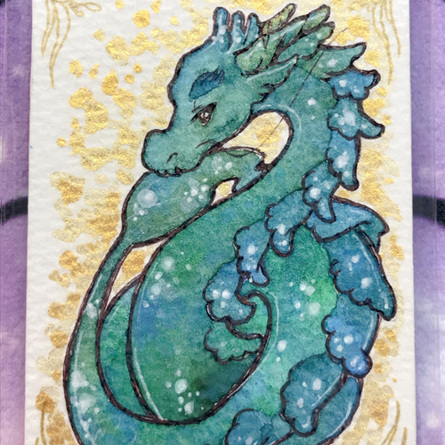 あなたの守護龍をお描きします 定期券サイズ】あなたの守護龍お描きします（復刻） イラスト はんだ
