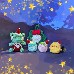 あみぐるみ指人形♡こぶたたぬききつねねこ 編みぐるみ かぎ針編み