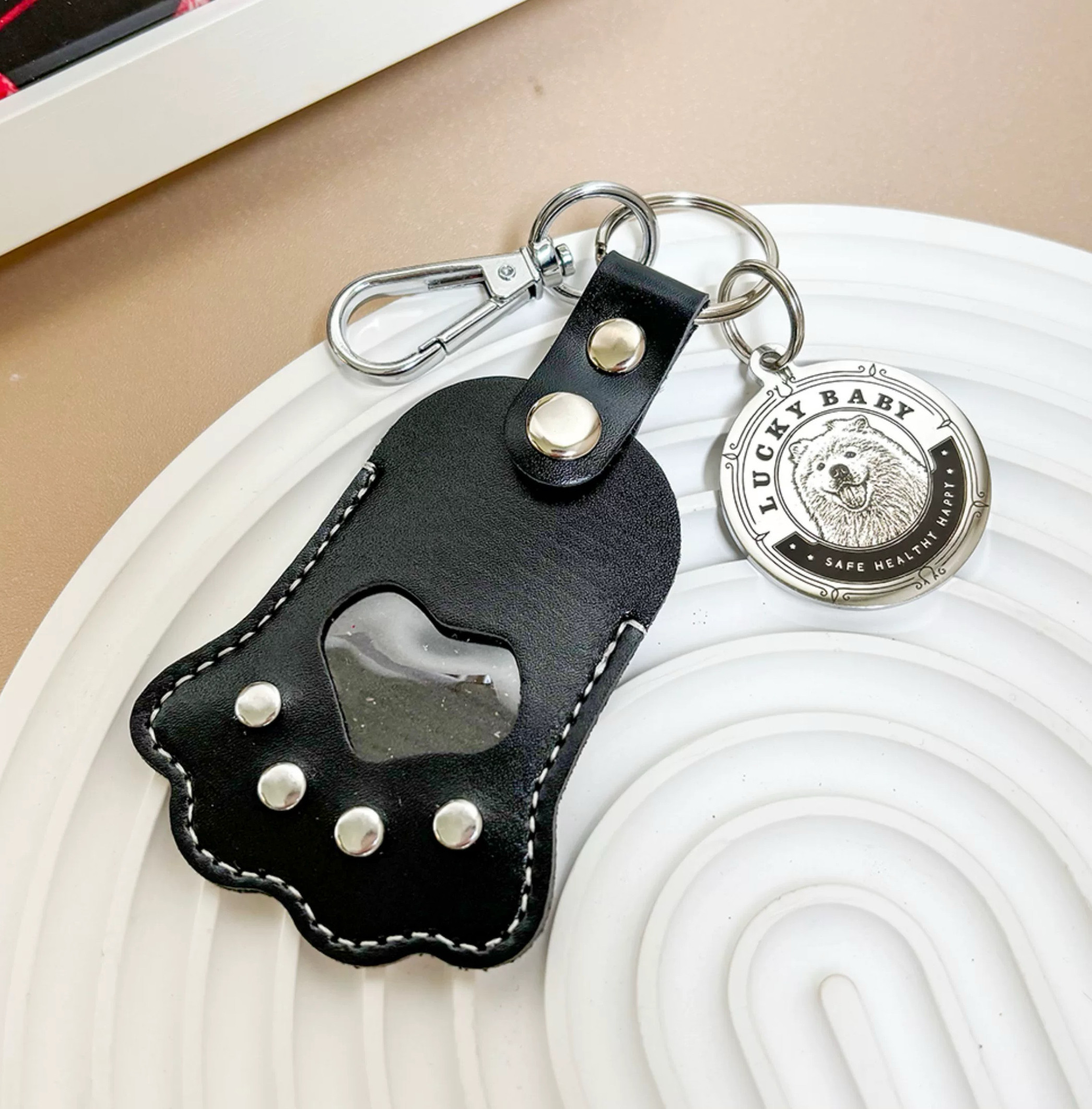 レーザー彫刻でオンリーワンのキーケース（毛を入れられる）　動物・犬・猫・うさぎ・鳥・ハムスター