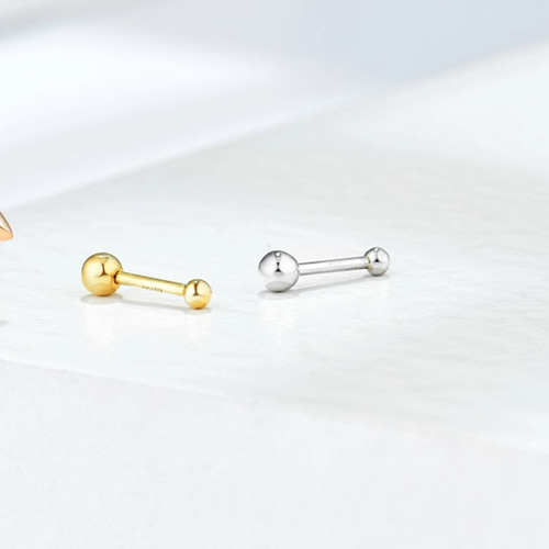 18K（片耳）K18ネジ式ピアス18金つけっぱなしピアス米・三角・丸 地金