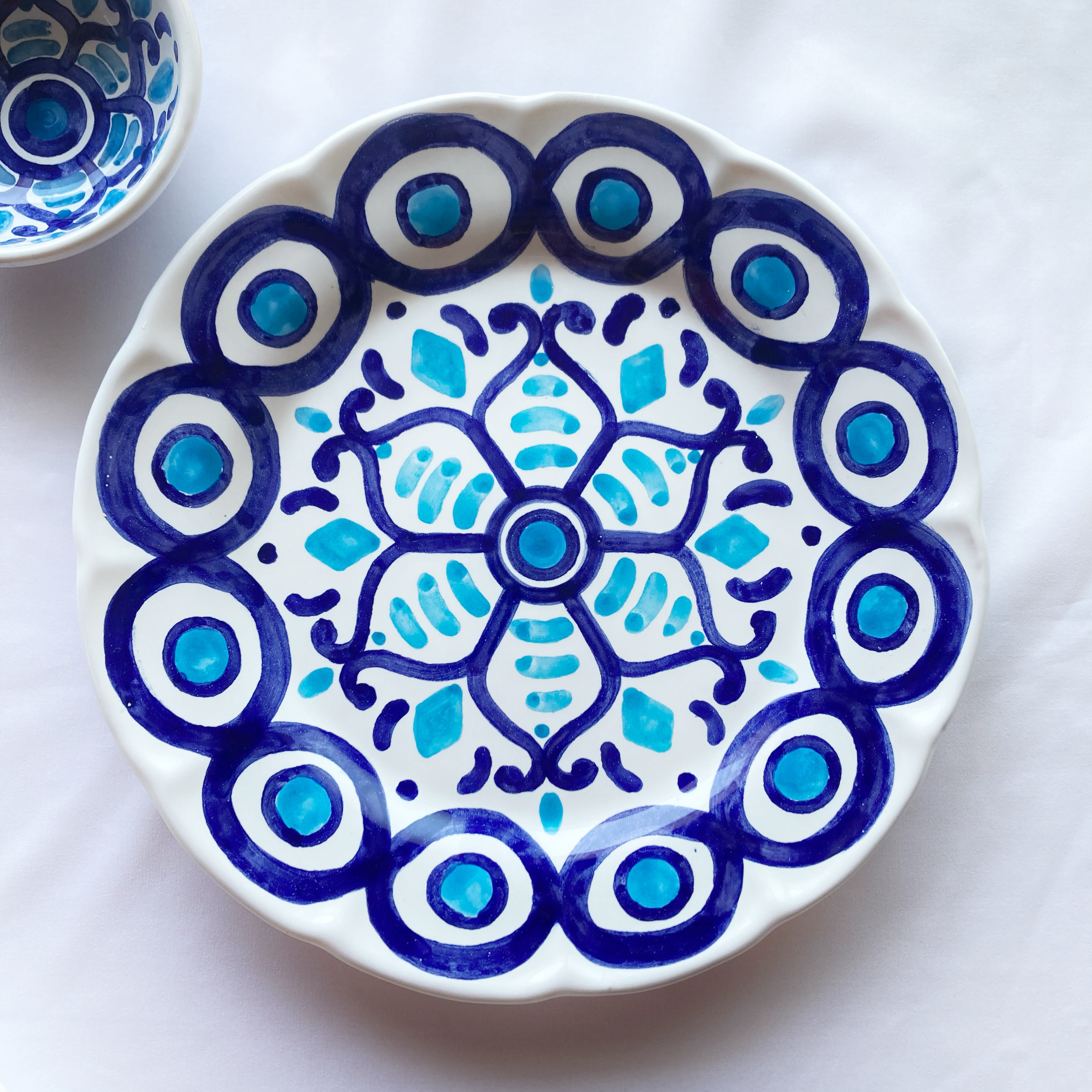 丸皿 26cm マヨリカ焼き イタリア陶器 リゾート気分 GEO061