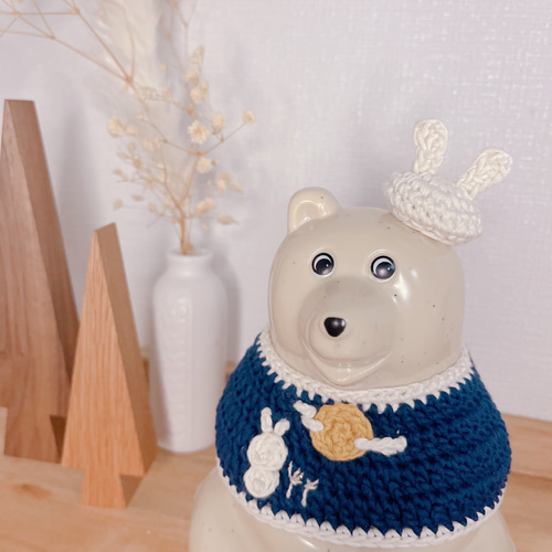 【受注制作】しろくま貯金箱用　七夕☆彦星の衣装②水色 受注制作】しろくま貯金箱用 七夕☆彦星の衣装②水色 受注制作】しろくま