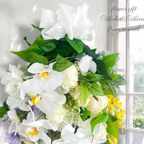 開店祝い・開業祝い・周年のお祝いに 華やかで上品な特大スワッグ 光触媒フラワー 開店祝い・開業祝い・周年のお祝いに 華やかで上品な特大