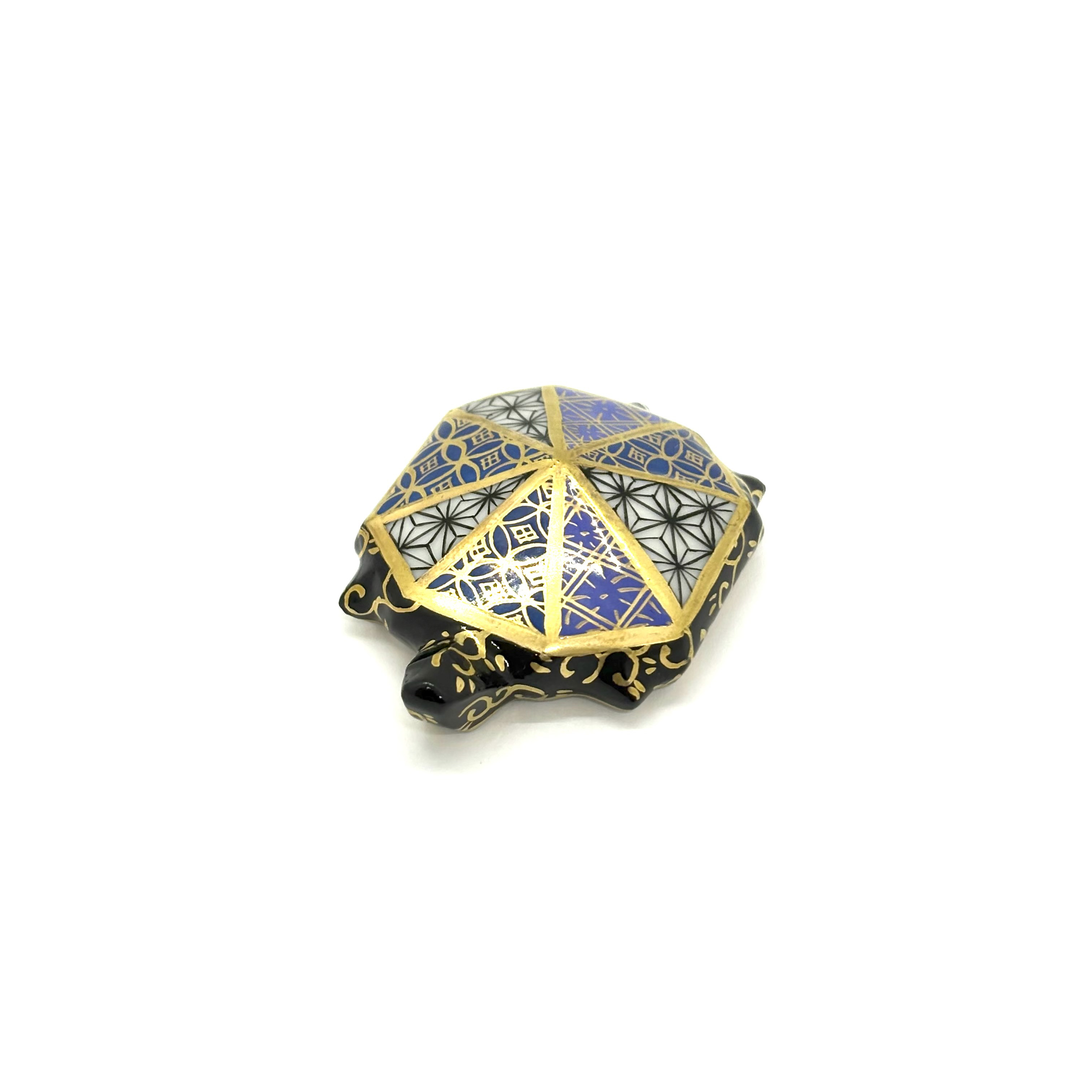 亀箸置き 小紋柄-深縹-