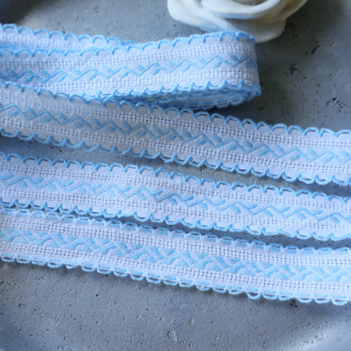 フランス 1m アンティーク刺繍レース C1074 ホワイト レース vmt