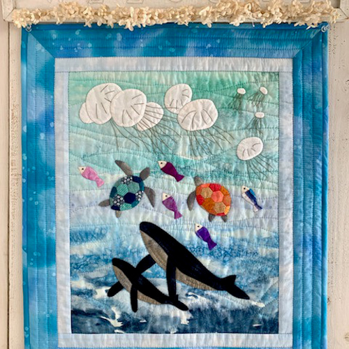 パッチワークタペストリーキット／深海の生き物のタペストリー／完成品