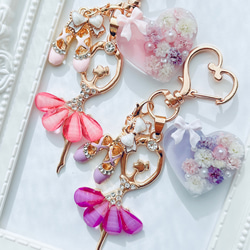 名入れ キーホルダー バックチャーム 本物のお花 ドライフラワー お