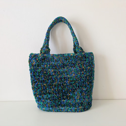 ソフトリング糸引き揃え編みトートバックパープル トートバッグ