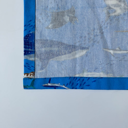 海の生き物サメ柄☆120〜130こどもエプロン、三角巾、巾着3点セット　 7枚目の画像