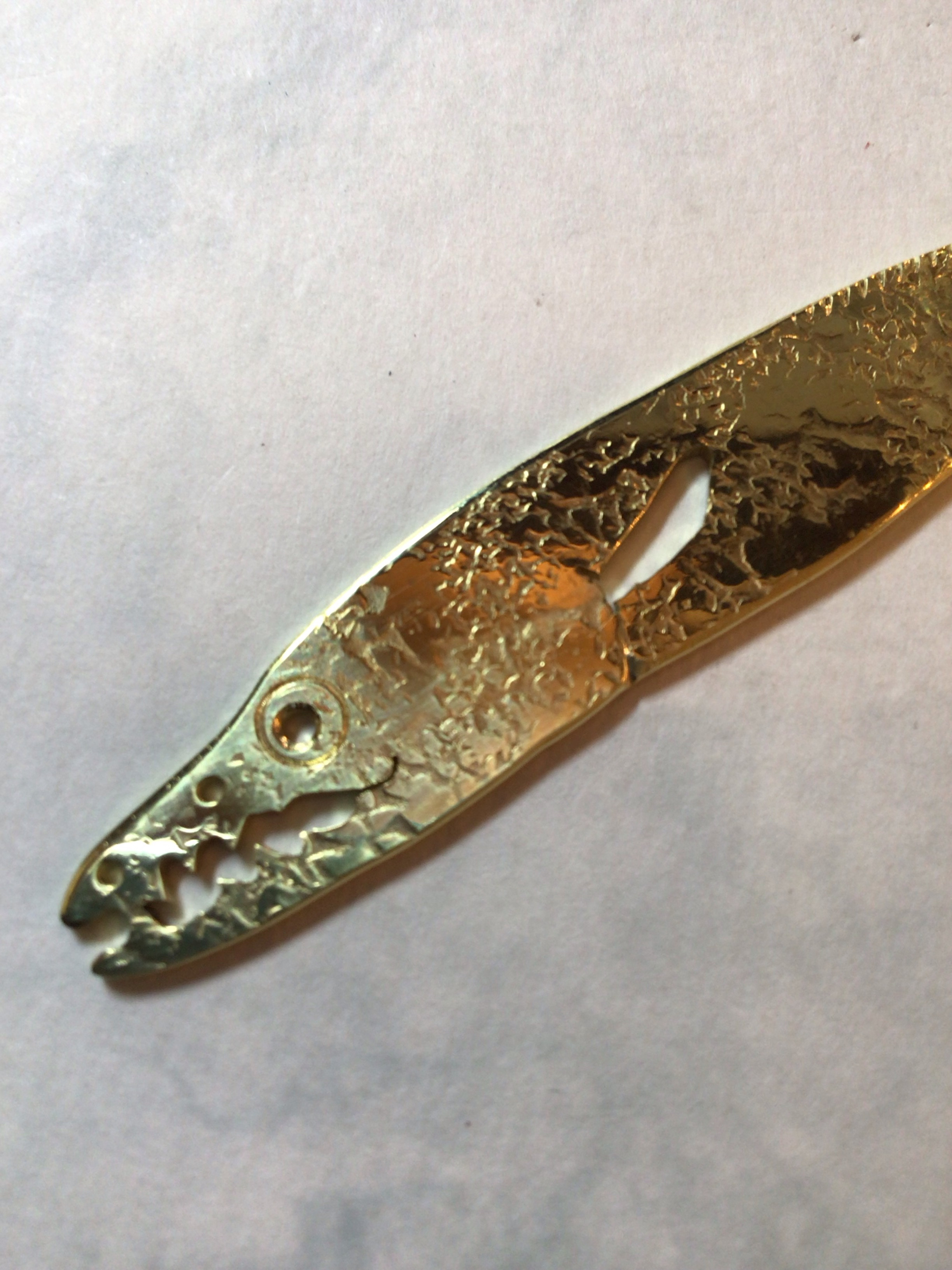 真鍮　ペーパーナイフ　ハモ(鱧)