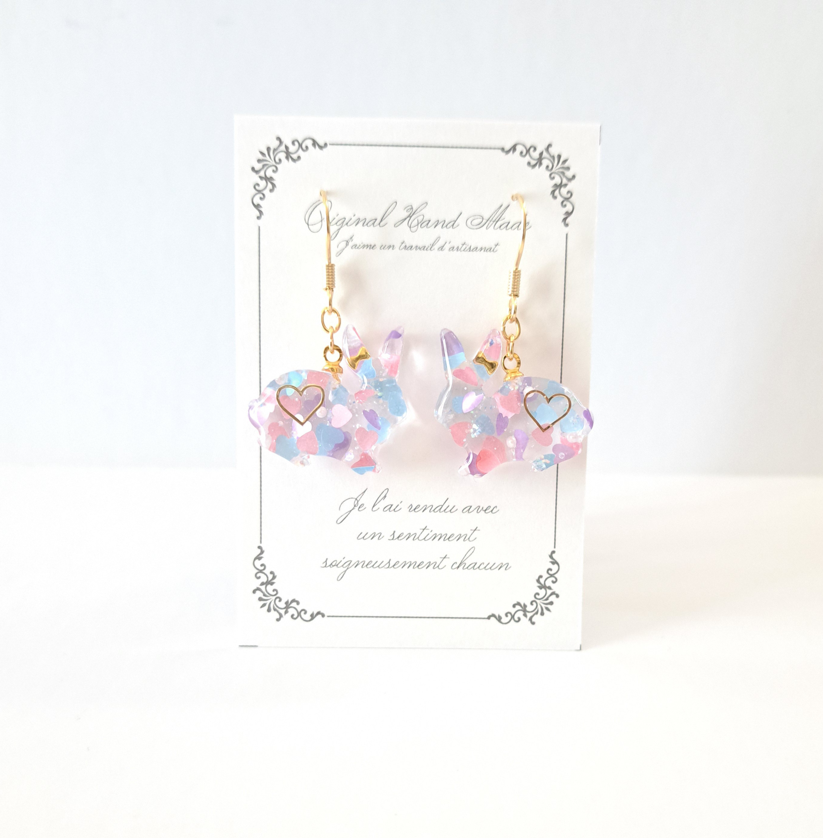 うさぎのピアス•ハート イヤリングに変更可