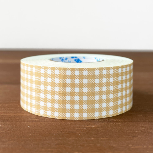 ラベラーシール ギンガムチェック ベージュ ラベルシール ロール