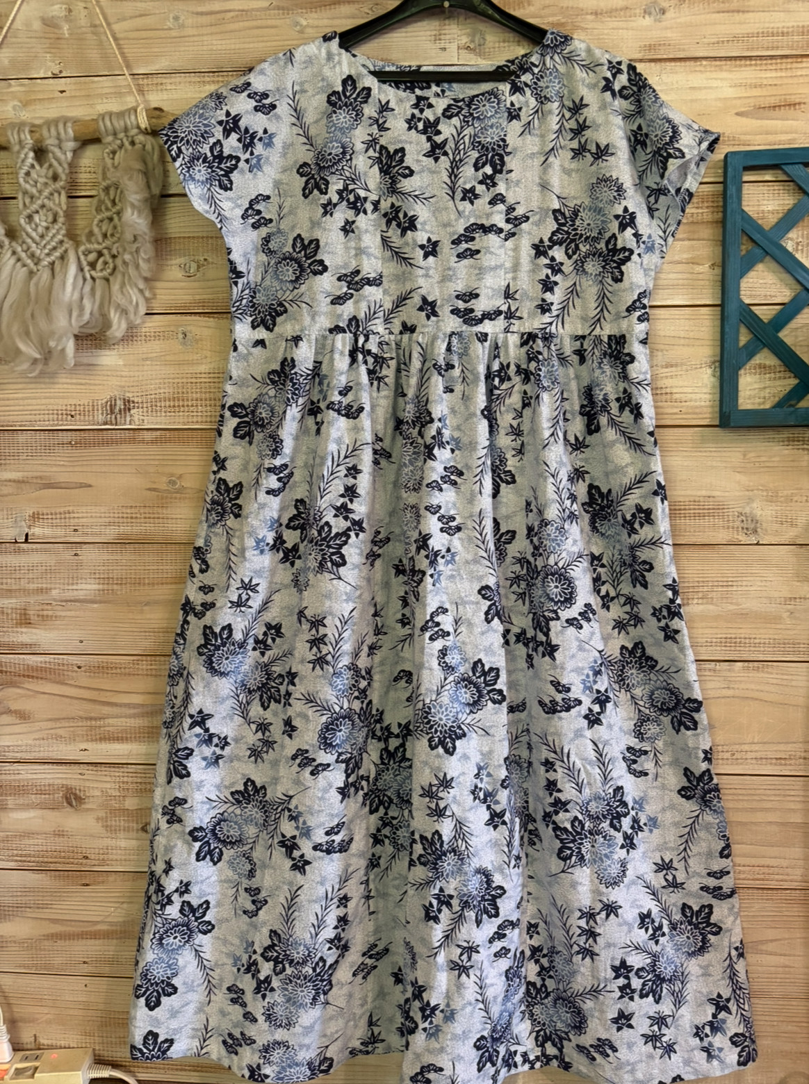 浴衣リメイク切り替えギャザーワンピース