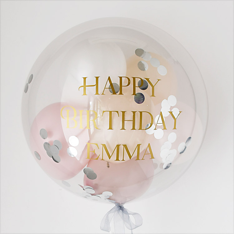 BIG 44cmバルーン【シャンパンホワイト】Lサイズ★誕生日・1/2・お祝い・結婚式｜文字デザイン・メッセージ選べます