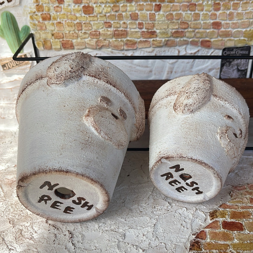 リメイク鉢 リメ鉢 いぬさん鉢 2個セット 植木鉢/プランター/鉢