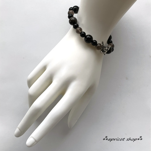 蝶が舞い降りるブレスレット シルバーオブシディアン