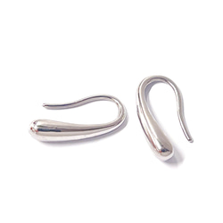 ese142-2 [6 件（3 對）] 約 16 毫米長，水滴形鉤式耳環，醫用不鏽鋼 第2張的照片