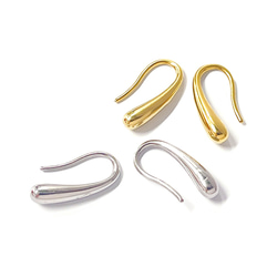 ese142-2 [6 件（3 對）] 約 16 毫米長，水滴形鉤式耳環，醫用不鏽鋼 第3張的照片