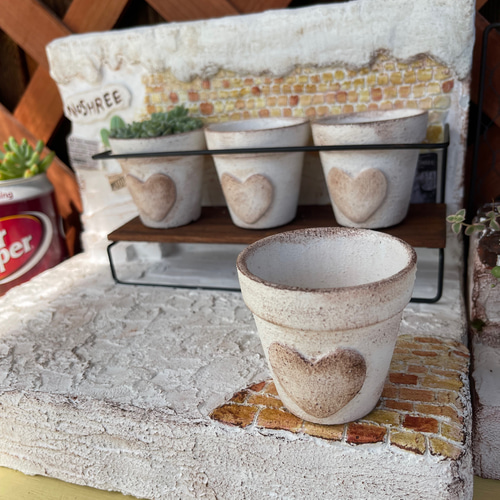 リメ鉢 リメイク鉢 ハート 推し鉢 2号 植木鉢/プランター/鉢カバー