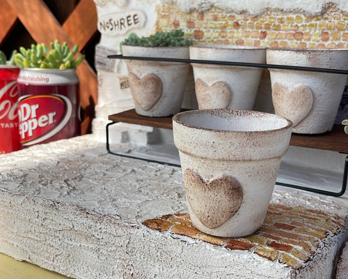 ノベルティ付】リメ鉢 リメイク鉢 ハート 推し鉢 2号 植木鉢