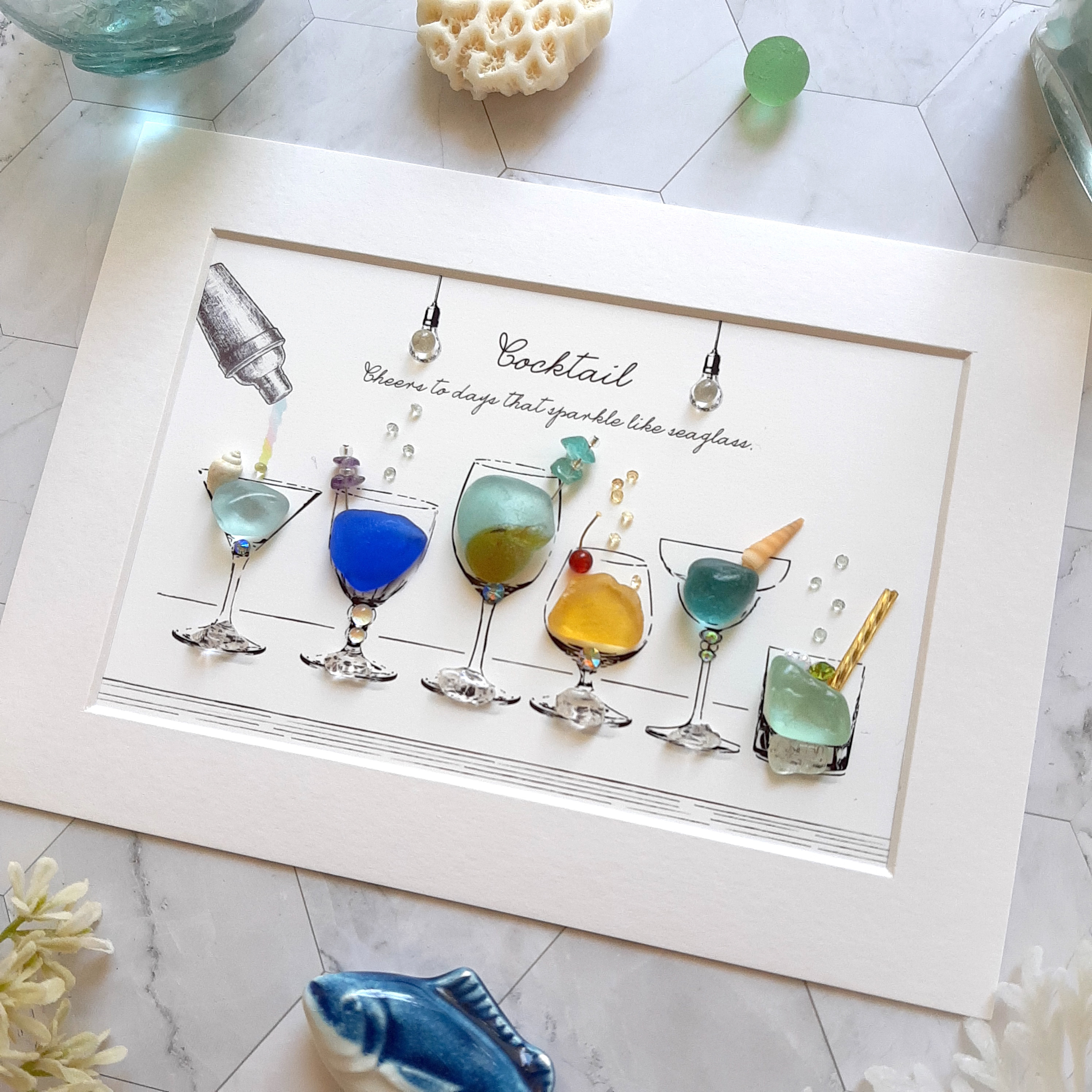 シーグラスアート『 端午の節句.。.:*☆カクテル 』他2点 シーグラスアート『 端午の節句.。.:*カクテル』 シーグラス