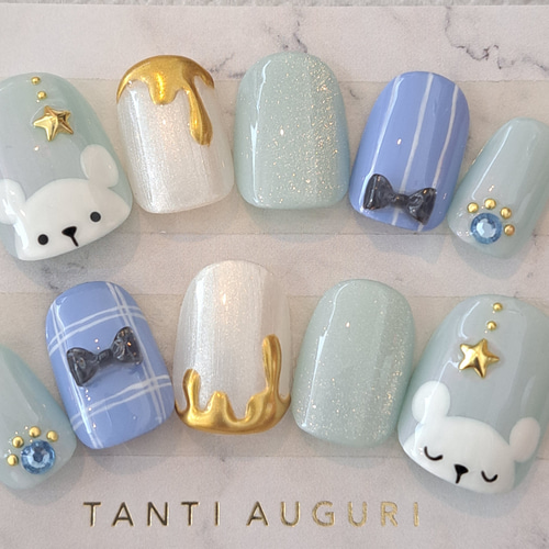 しろくま‍❄️ネイルチップ ネイルチップ（つけ爪） ふらっふぃ～.nail