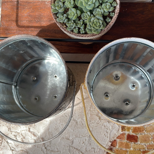 残り1点】リメ缶 リメイク缶 アンティーク風 ペール缶 ヴィンテージ