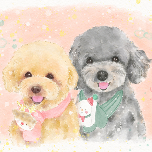 ペット似顔絵 うちの子イラスト 犬の絵 猫の絵 イラストオーダー