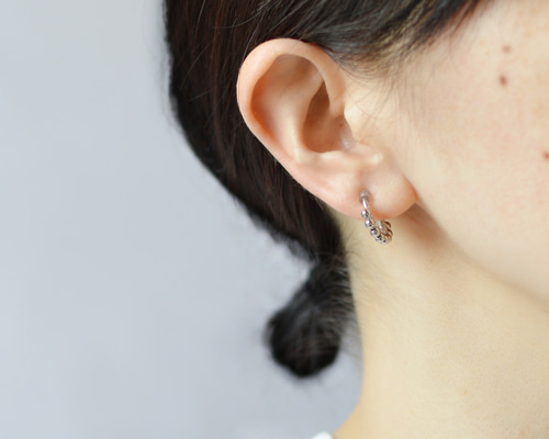 サージカルステンレス silver hoop フープイヤリング フープピアス