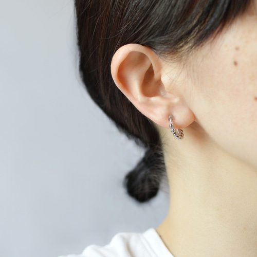 サージカルステンレス silver hoop フープイヤリング フープピアス