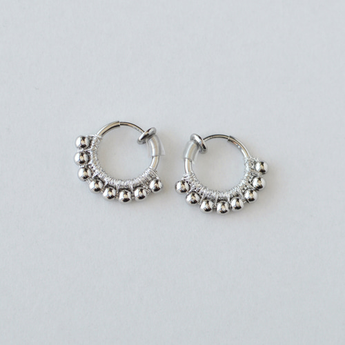 サージカルステンレス silver hoop フープイヤリング フープピアス