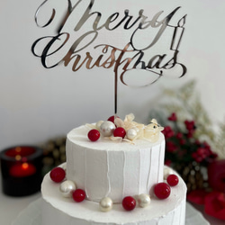 アクリルケーキトッパー　クリスマス　カリグラフィー 2枚目の画像