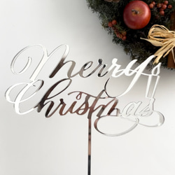 アクリルケーキトッパー　クリスマス　カリグラフィー 1枚目の画像