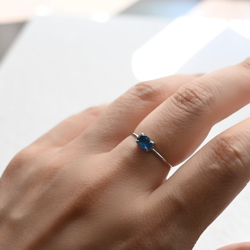ネオンブルーアパタイトSilver925リング～Luminous Ring 指輪