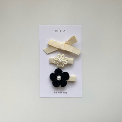 出産祝いやギフトにも♪手編みの付け襟＆ベビーヘアクリップ