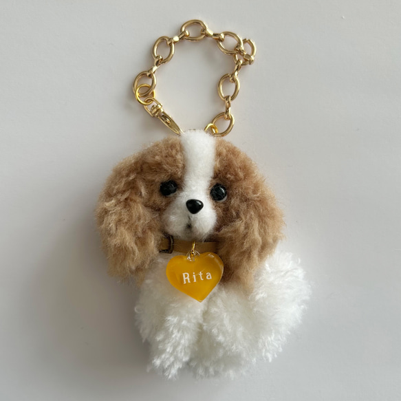 お座りスタイル キャバリア バッグチャーム おもちゃ・ペット小物