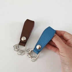 総手縫い☆国産レザーのキーリング　キーホルダー 4枚目の画像