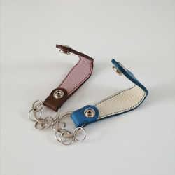 総手縫い☆国産レザーのキーリング　キーホルダー 3枚目の画像